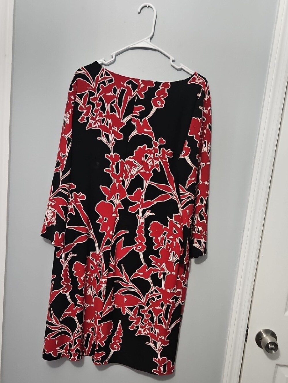 Lauren Ralph Lauren Black Dress with Red Floral Design - Picture 3 of 5